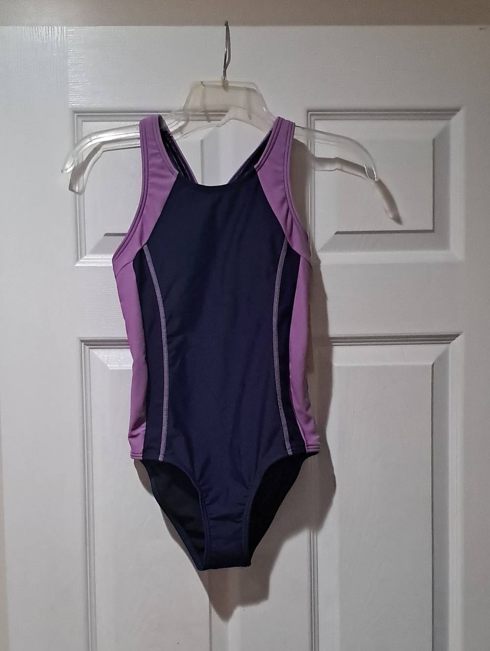 Kids One-Piece Swimsuit in Navy and Lavender